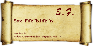Sax Fábián névjegykártya